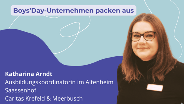 Grafik mit Katja Partecke und Boys'Day-Unternehmen packen aus